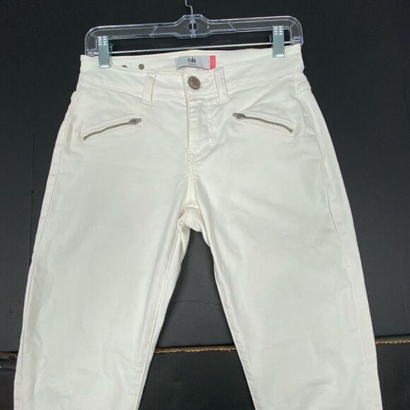 Cabi Zip Curvy Skinny Jean White Womens size 2 Style #5317. Stretch Pockets - Picture 10 of 11